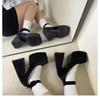 Women's Sexy Super High Heels 10cm 2025 Retro Black Waterproof Platform Shoes with Ankle Straps Lolita Shoes Zapatos De Mujer