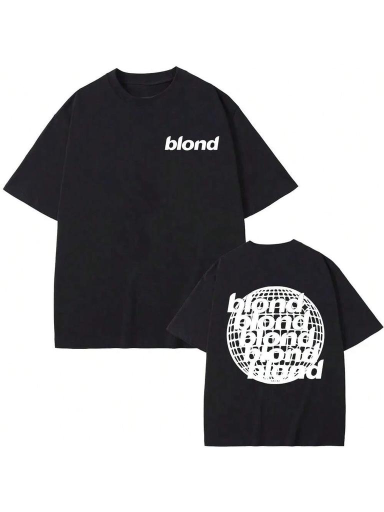 Streetwear Rapper Frank Channel Orange Grafikdruck T-Shirt Ozean Übergroße T-Shirts Blond Hip Hop Vintage Herren Blondes T-Shirt Top