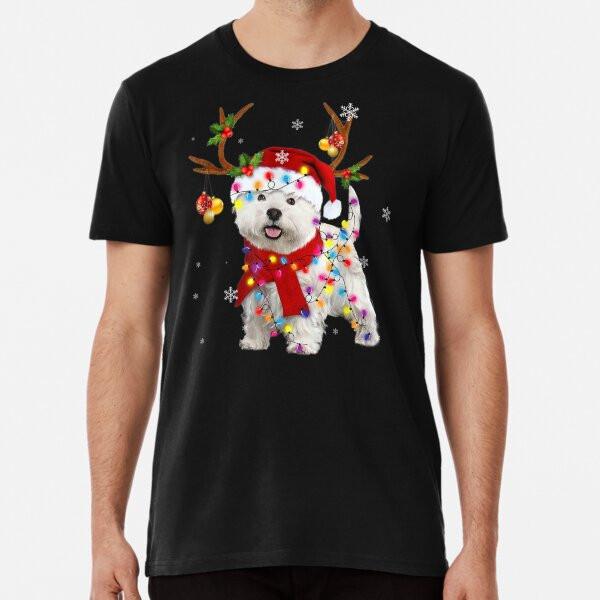 

Funny Westie Christmas Tee Reindeer Christma S to 5XL Made in the AU/USA T-Shirt 4XL