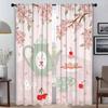 Pink Tea Party Curtains for Living Room Curtain for Room 2 Panel Partition Home Interior Curtains Halloween Decoration Shades