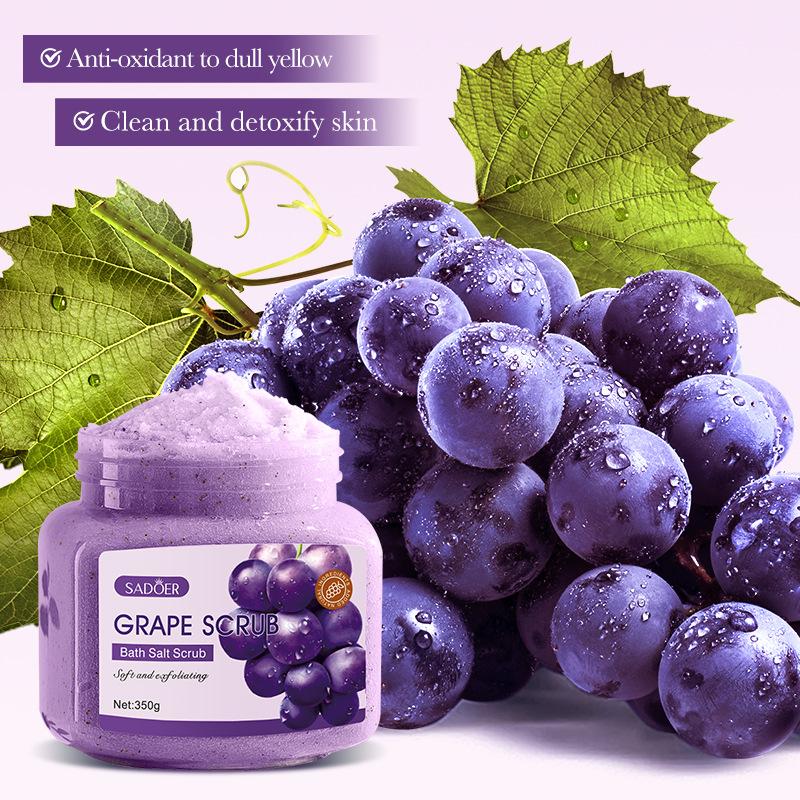 Grape Exfoliating Scrub - Alcohol-Free,Non-Greasy Exfoliating Body Scrub with Grape Extract & Plant Scent, Gentle Physical Exfoliation, Daily Skincare