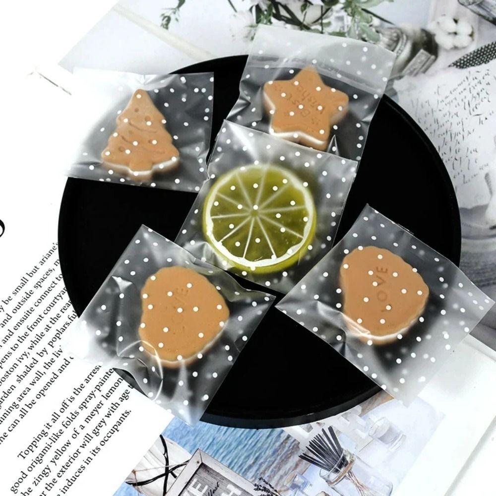 100pcs Self-adhesive Cookie Bag Transparent Gift Bag Baking Supplies Candy Bag  Cookies Packing