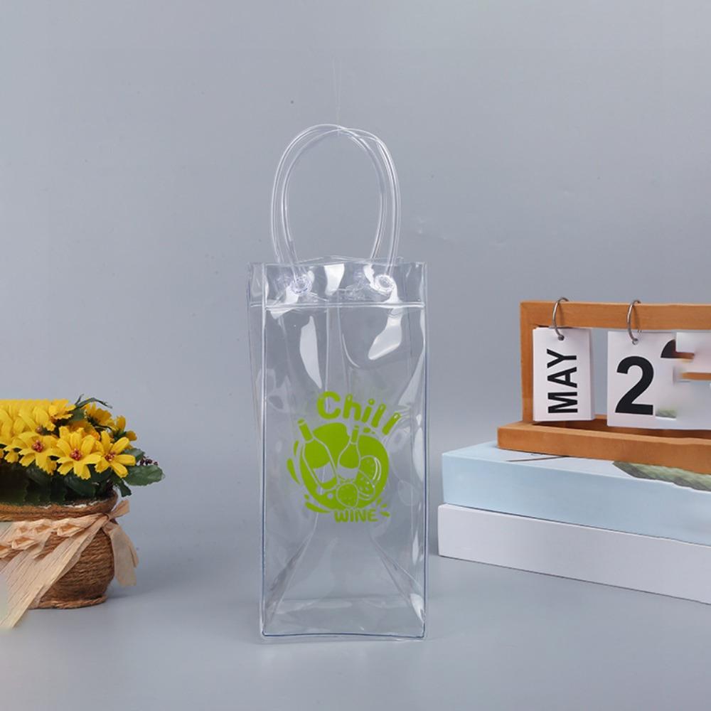 

2 шт. Прозрачные подарочные пакеты с ручкой Пакет для ледяного вина Пакеты для угощений Портативный Складной Прозрачный винный мешочек Многоразовые пакеты для подарков на вечеринку Пластиковые подарочные пакеты 2pcs 30x10x10cm