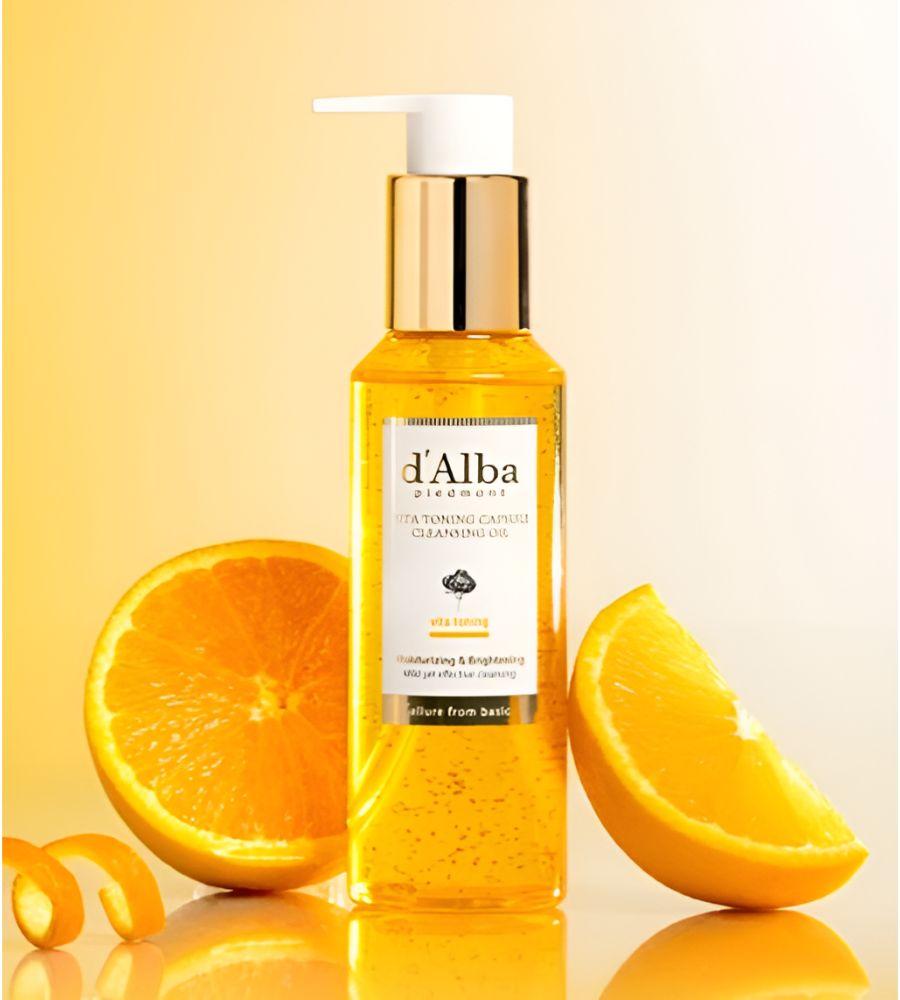 d'Alba Vita Toning Capsule Cleansing Oil 150ml Vegan Brightening Glow Clean
