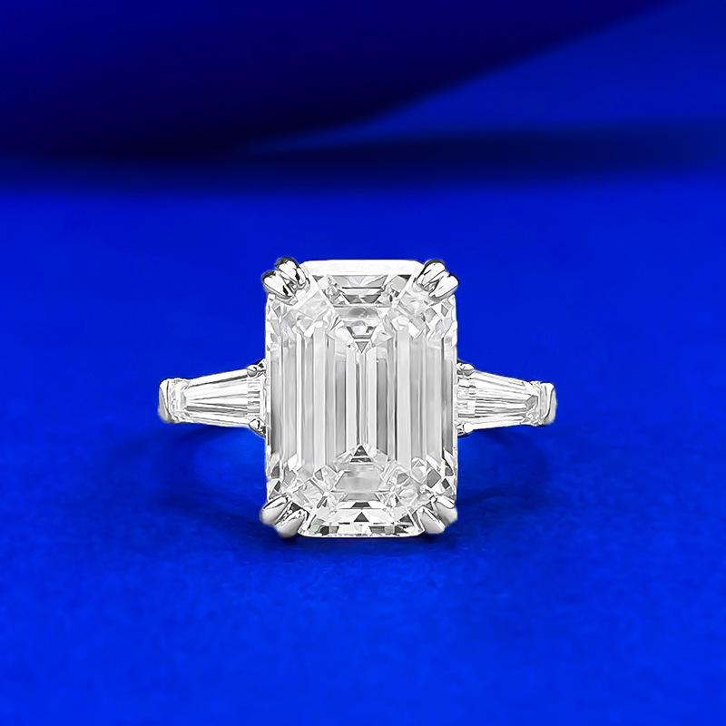 

Hui Zhi Yi S925 Silver Simulated Emerald Cut Rectangle Ring 9x13mm - European & American Style Size 6