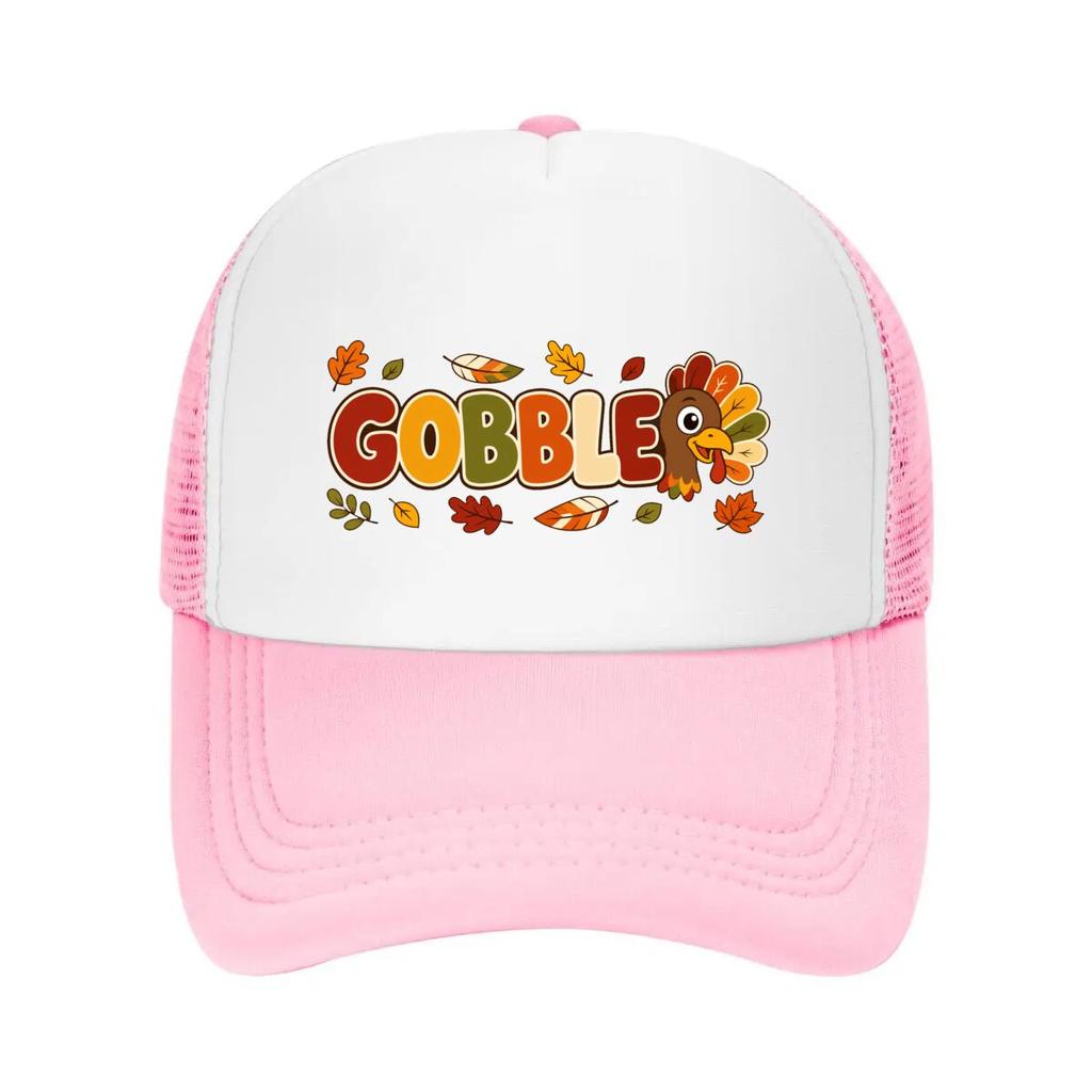 Playful Gobble Turkey Lettering Desi Mesh Baseball Cap Casual Hat Outdoor For Womens Unisex FeUnisex