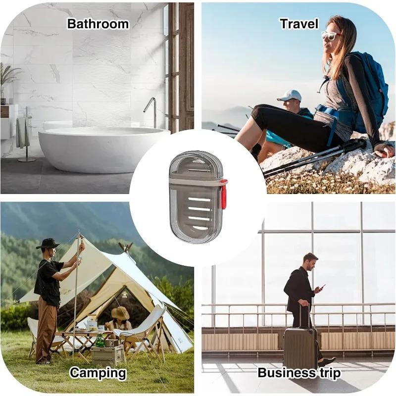 Sealed and Drainable Portable Small Soap Soap Box with Lid  Box for Business Trip Travel Soap Box Creative Travel