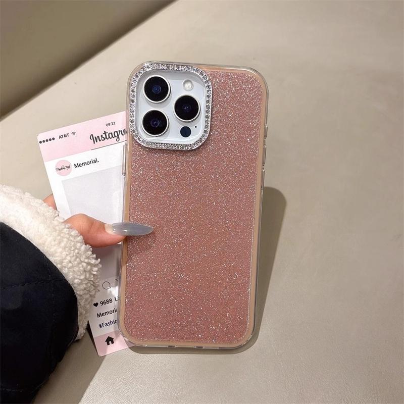 Glitter Diamond Camera 2 in 1 Phone Case For iPhone 16 15 Plus 17Air 14 13 12 11 16 17 Pro Max Luxury Protector Shockproof Cover