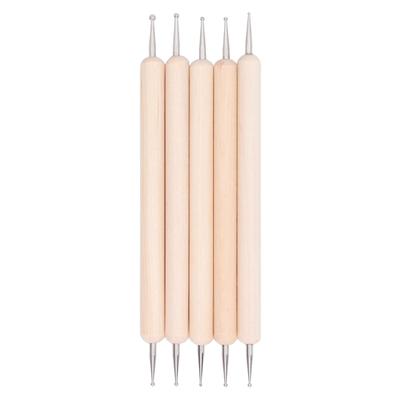 5 stücke Tracing Stylus DIY Herstellung Holzgriff Edelstahl Doppel Kopf Ball Spitze Präge Stylus