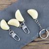 PVC Keychain PVC Garlic Shape Compact Lightweight Key Chain Simulated Vegetables Corrosion Resistant Keyring