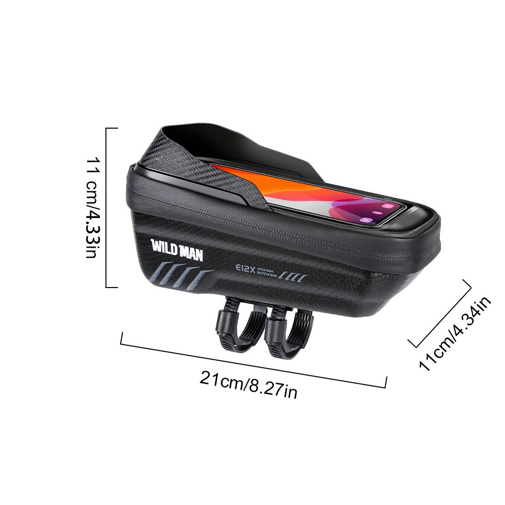 1L Bike Phone Handlebar Bag with Quick Release Sun Visor Bike Frame Bag Reflective Bicycle Front Frame Bag Road Bike Accessories