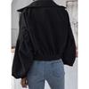 Women Loose Lantern Long Sleeve Corduroy Casual Short Jacket Outerwear