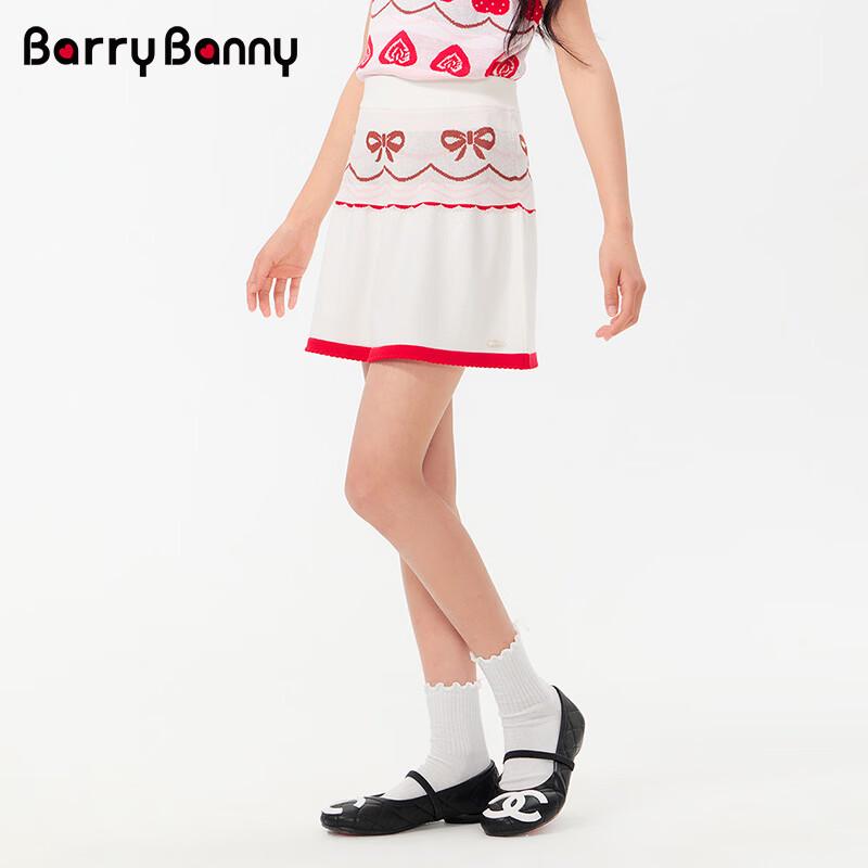 BARRY BANNY Girl's Bow Jacquard Ice Silk Short Skirt