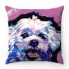 Creative watercolor colored dog design Digital printing short plush pillow covers for car sofa office cushion cover home goods