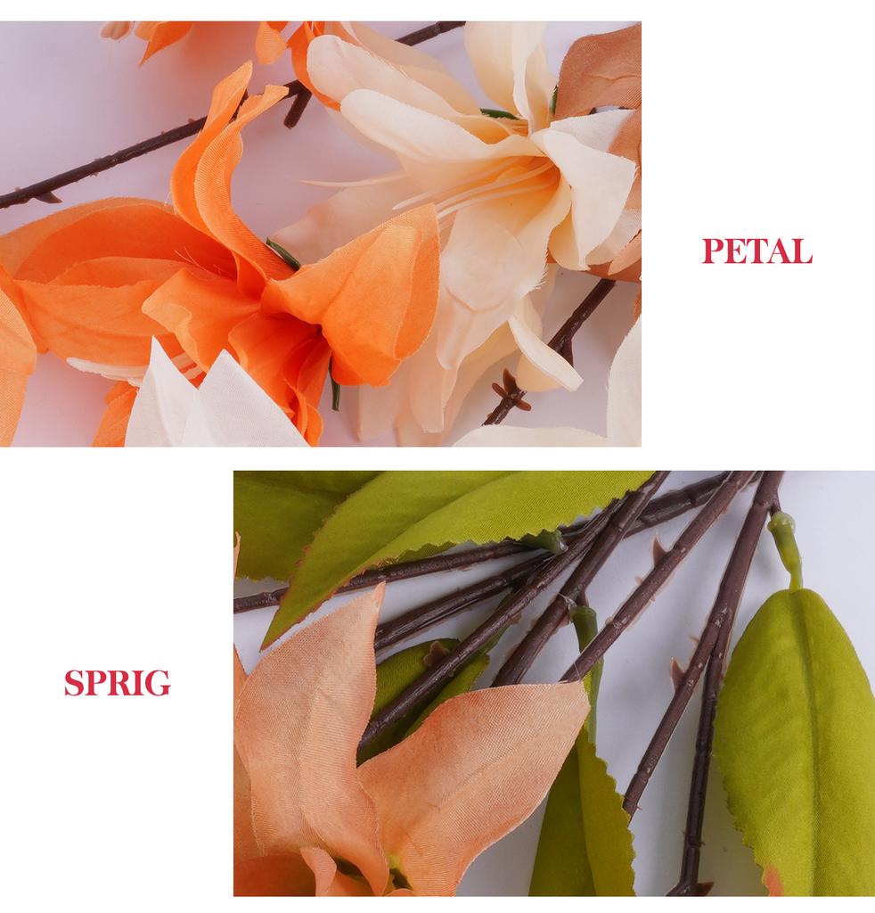 2PCS 3 Heads Lily Artificial Flowers Real Touch Fake Flower for Wedding Home Party Table Centerpieces