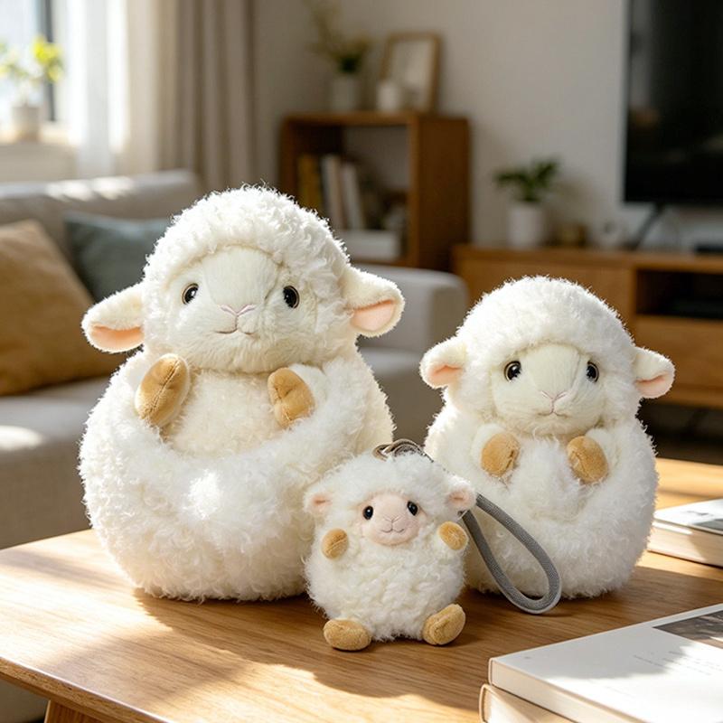 Riccio Sfera Giocattolo Animale Peluche Giocattolo Peluche Riccio Carino Pecora Sfera Agnello Morbido e Adorabile Giocattolo Regali Compleanno Natale per Bambini