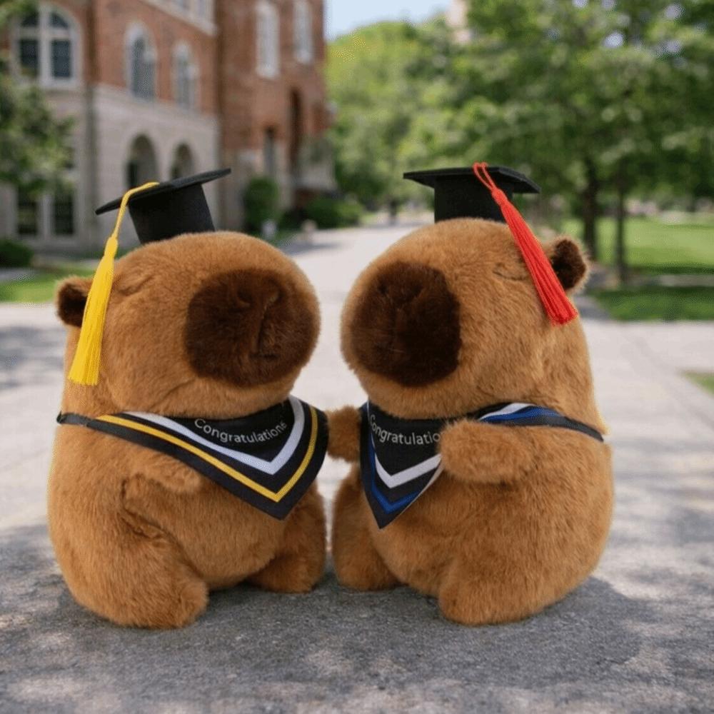 Cartoon Design Cute Stuffed Animal Soft Material Doctor Hat Capybara  Gift Giving