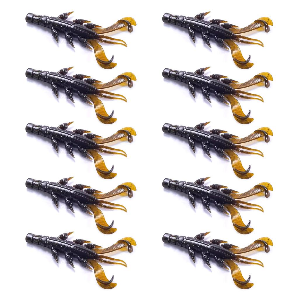 10Pcs/set Soft PVC Shrimp Lures Baits Swim Floating Sinking Lures Simulation Prawn Shrimp Fishing Tackle Lures Baits