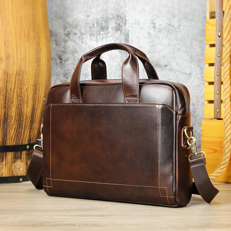 Men Genuine Leather Handbags Casual Leather Laptop Bags Male Business Travel Messenger Bags Men's Crossbody Shoulder Bag