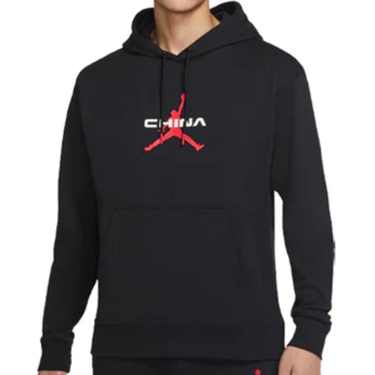 Jordan Casual Sport Drawstring Hoodie Pullover Men Tops Black DH4344-010