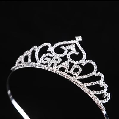 Couronne de cérémonie de remise des diplômes Couronne tiara diamant or saison de remise des diplômes Couronne diamant lettre grad Chapeau couronne adulte
