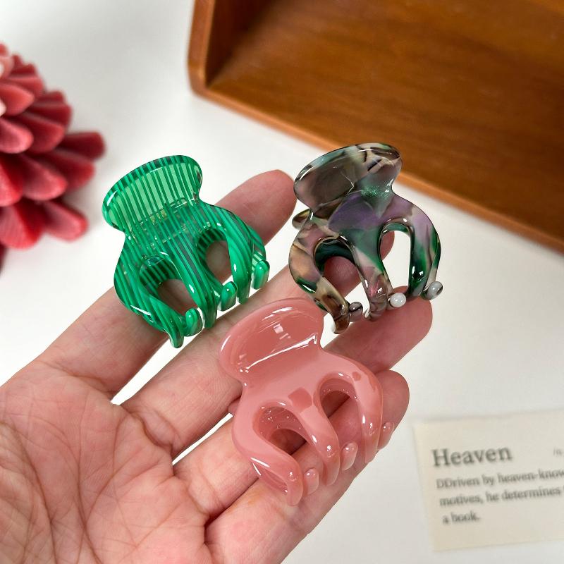 Retro Acetate Hair Claw Clips Sweet Small Hairpins Crab Clamp Barrettes for Womens Girls Trendy Ponytail Holders Party Accessory