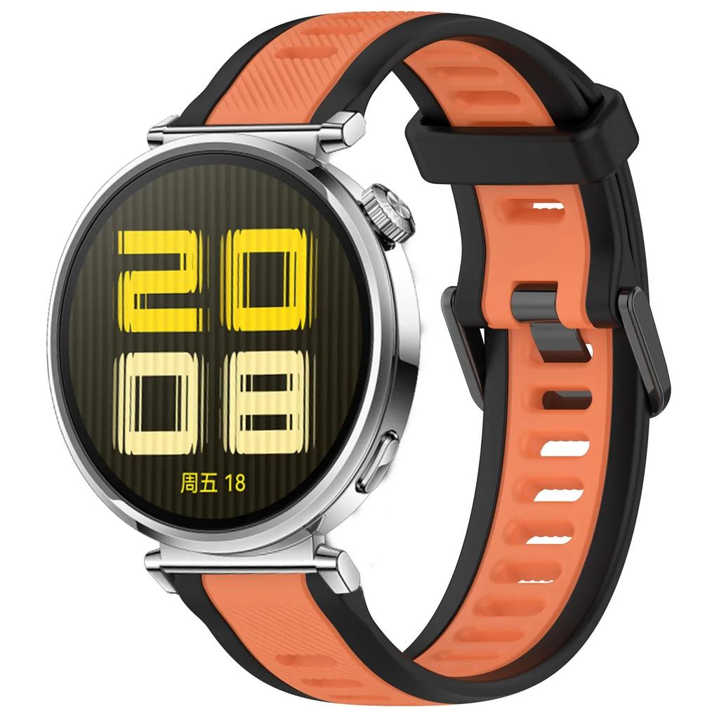 18mm Two-color Silicone Strap for Huawei Watch GT5 41mm GT5Pro 42mm Bracelet Comfortable Band for Huawei Watch GT4 41mm Correa