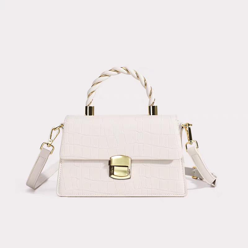 

Маленькая сумочка Fengerluoer с узором крокодила: ПУ кожа, Противоугонный замок, Женская повседневная сумка кроссбоди квадратной формы белый