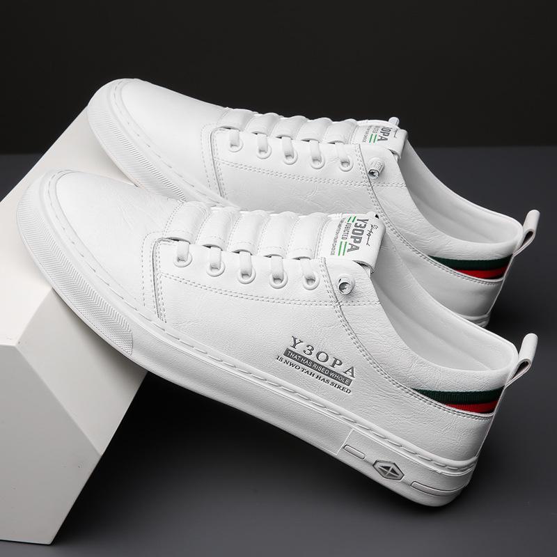 Spring and summer new men's leather shoes genuine leather casual men's single shoes board shoes white shoes
