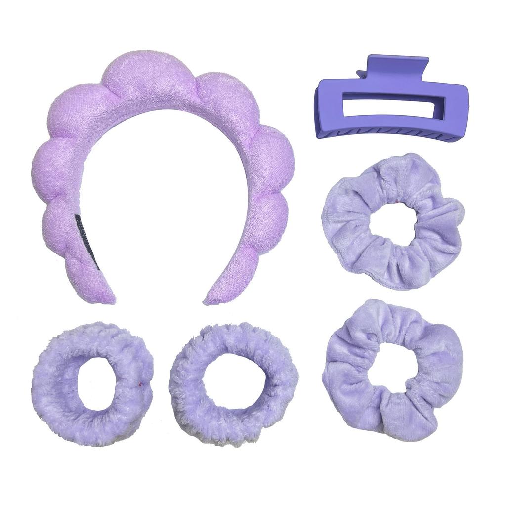 16-Piece Multi-Color Soft Headband and Hair Clip Set with Bowknot Washband and Elastic Hair Ties