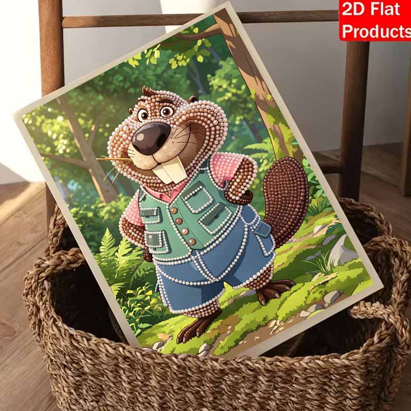 Disney Pearl Painting DIY Mr. Beaver’s Creative Pearl Style Illustration Pearl Art Painting Pearl Gemstone Painting, Home Wall Decoration Crafts