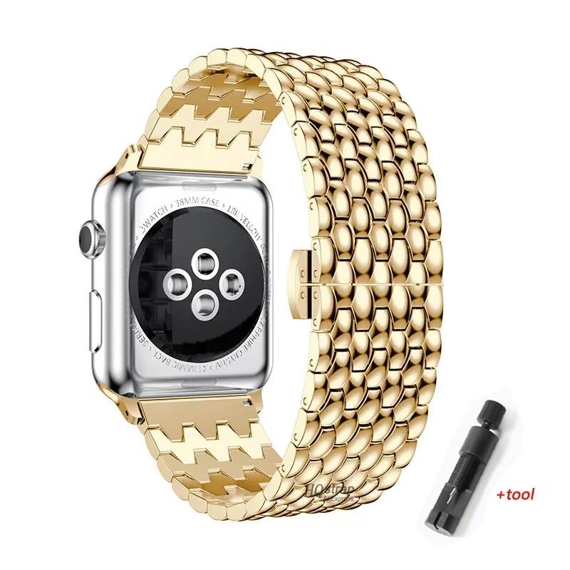 Dragon pattern metal for Apple Watch Band 44mm 45mm 41mm 40mm 38/42mm 49mm strap for iwatch series 7 8 5 4 6 SE Bracelet