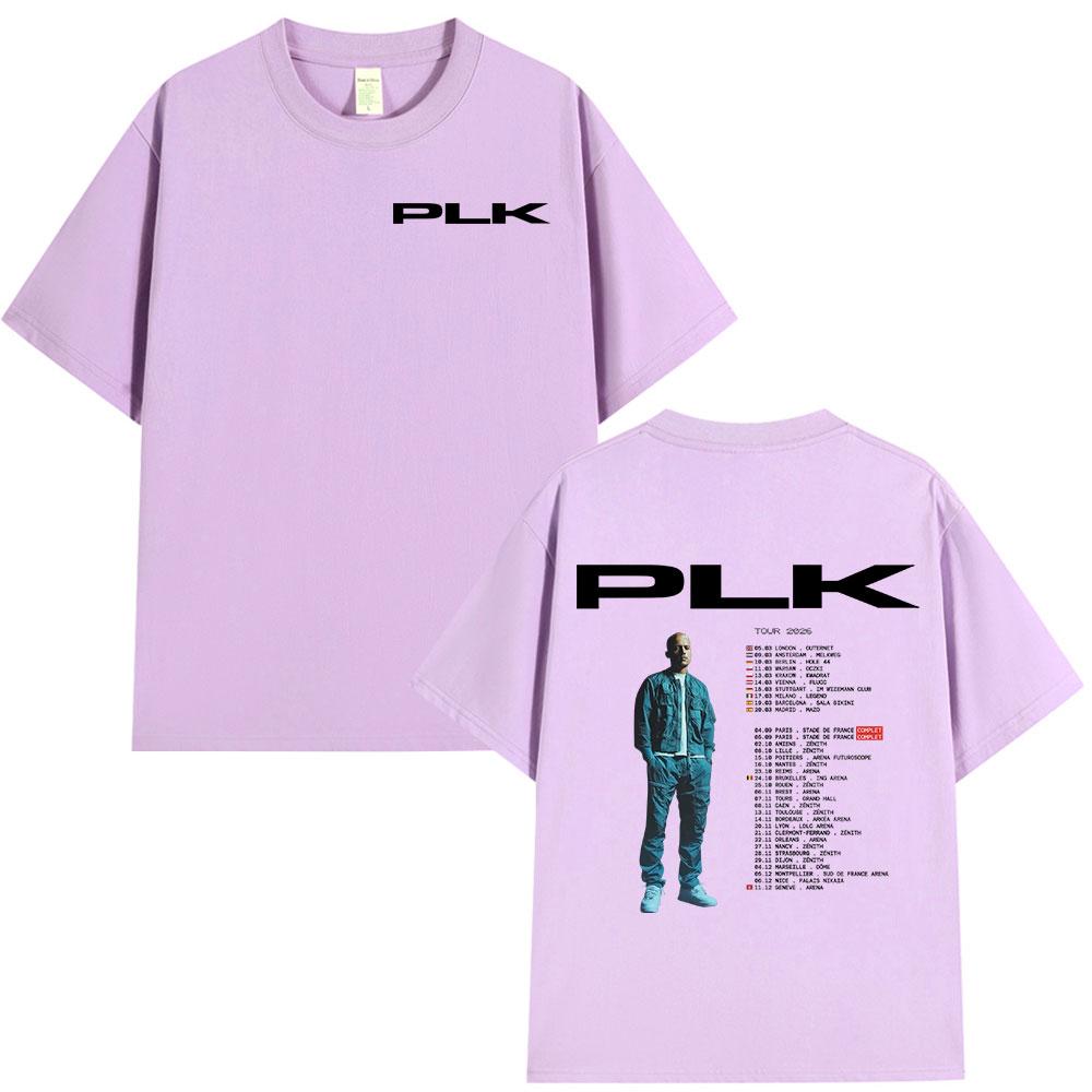 Raper PLK Tour 2026 Koszulka Unisex Odzież Damska Moda Hip Hop Vintage Koszulki Codzienne Bawełniane Krótkie Rękawy Koszulki Streetwear