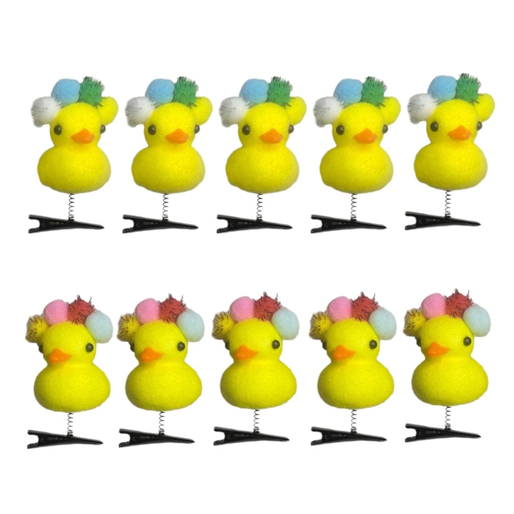 Set of 10 Little Yellow Duck Hairpin 3D Headset Clip Cute Hairpins Fashionable DIY Duckbill Clip for Headwear Enthusiast