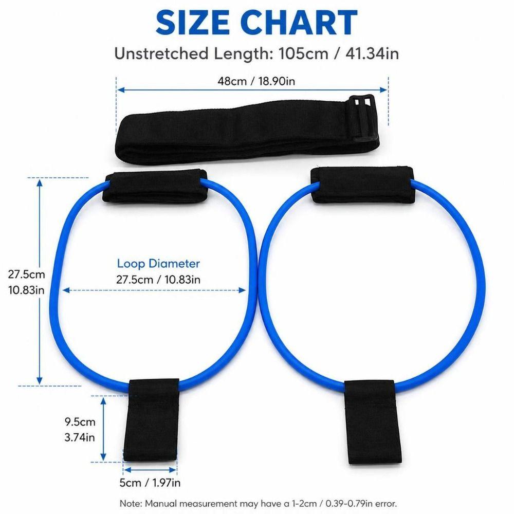 Non-Slip Strength Bands Padded Cuffs Booty Belt Portable Exercise Cord Fitness