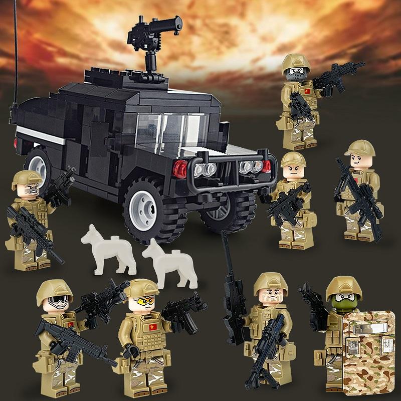 

Военный спецназ, солдаты, черный Hummer, пистолет, оружие, строительные блоки, комплект, наборы кирпичей, классическая модель, детские игрушки J088