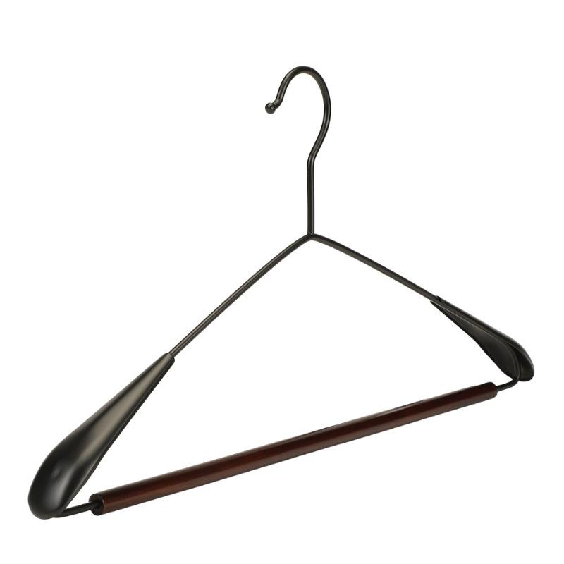 Premium Solid Wood And Metal Hangers For Closet, Wide Shoulder Coat Hooks For Home Wardrobe, Durable Wooden Suit Hangers Set
