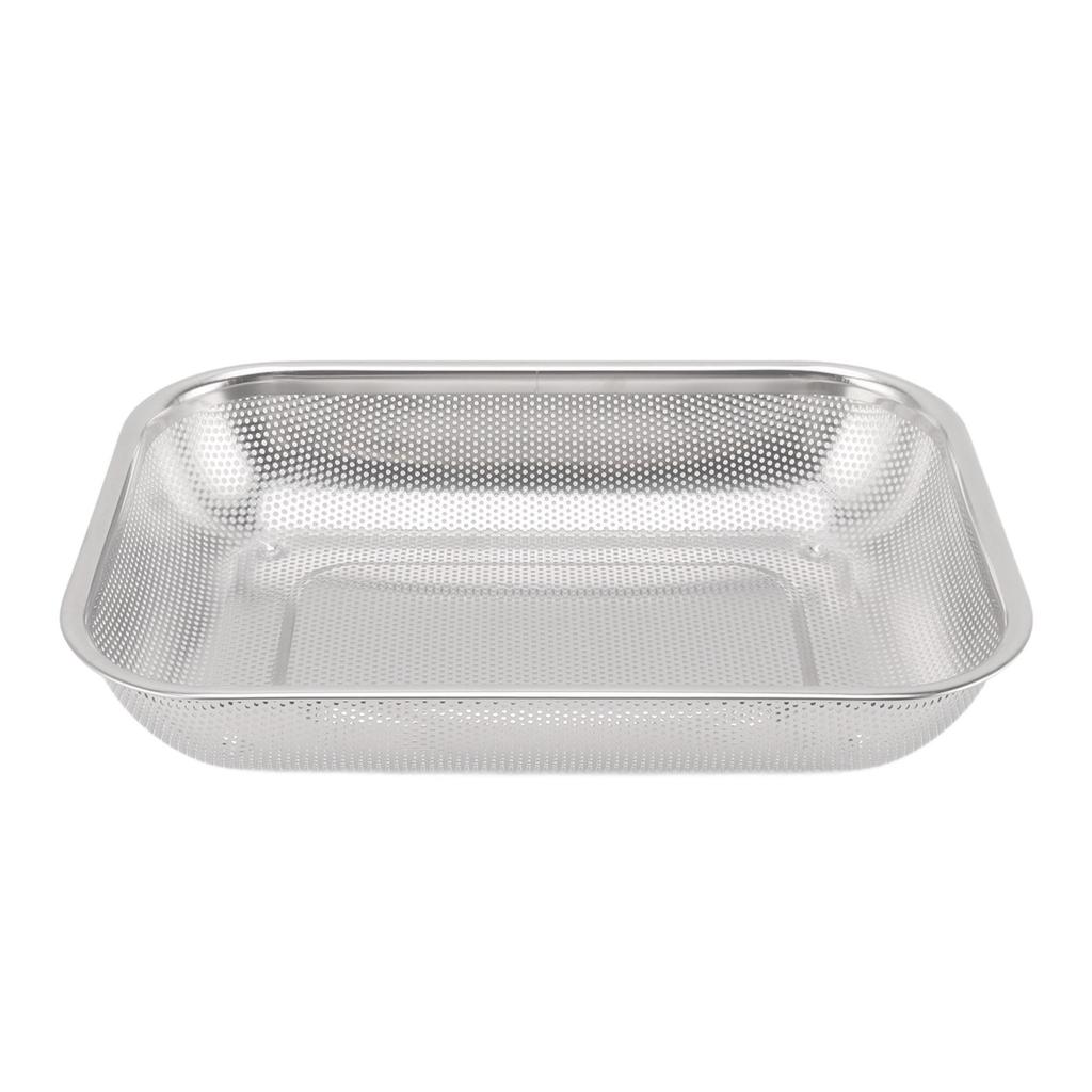 Obdélníkový cedník na ovoce a zeleninu Nerezový cedník Obdélníkový síťovaný koš na olej