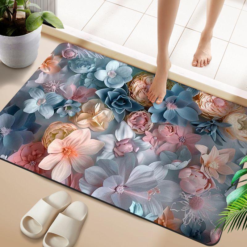 Home weiche Kieselalgenschlamm-Badezimmer-Bodenmatte, schnelltrocknend, wasserabsorbierend, rutschfeste Badezimmermatte, Toiletten-Toiletten-Fußmatte