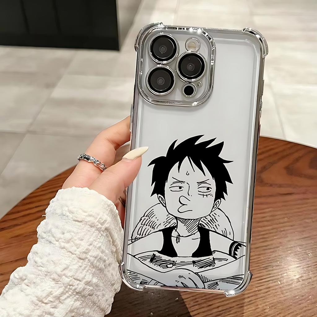 Cartoon O-One Piece Plating Phone Case For Luffys Samsung A37 A57 A07 A36 A16 A06 A35 A55 A25 A26 A15 A54 A34 A24 A05 A04 4G 5G