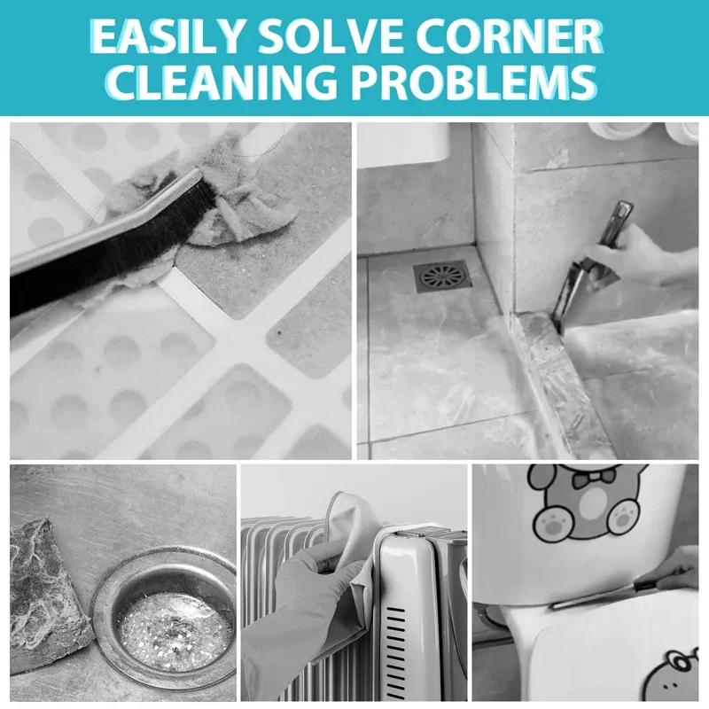 

Щетка для чистки щелей с жесткой щетиной, щетка для чистки зазоров, инструмент для чистки зазоров, универсальная жесткая угловая щетина для ванной комнаты, инструмент для чистки кухни as show