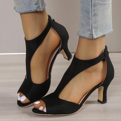 Shoes for Women 2024 Hot Sale Cover Heel Women's Sandals Fashion Peep Toe Office and Career New Plus Size Heeled Sandals Zapatos