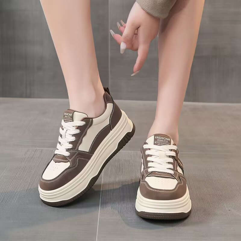 Melad thick baseplate shoes women's 2025 new spring and autumn breathable versatile shoes women's shoes heightening casual sports shoes