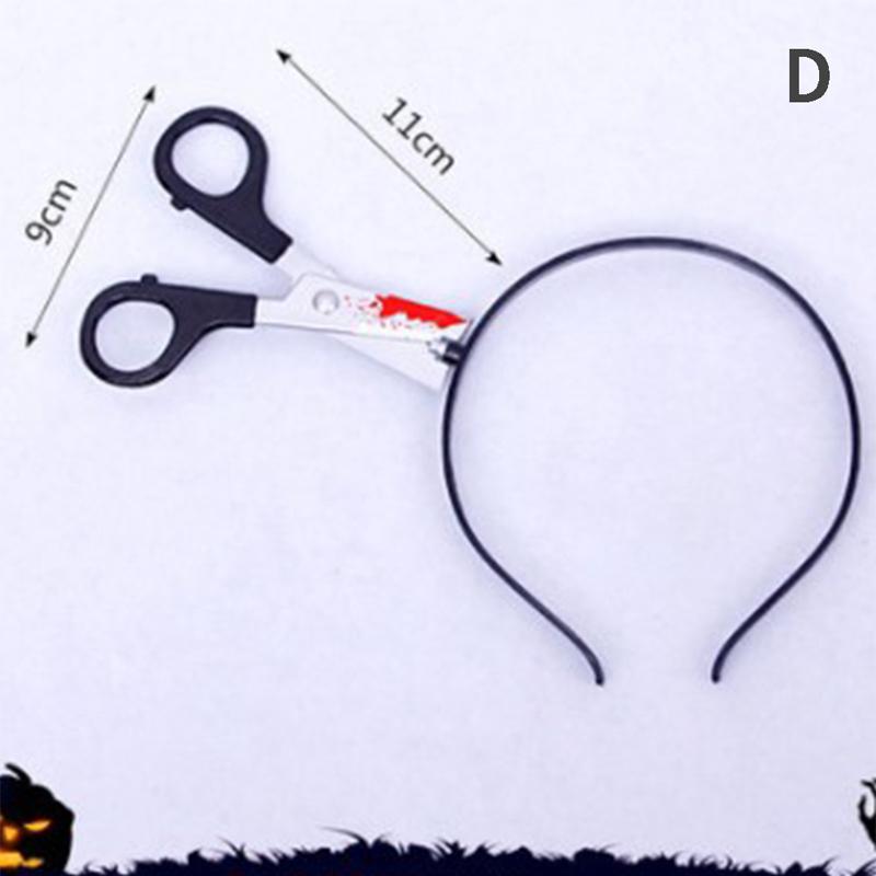 Fake Saw Ax Knife Scary Halloween Headband Tricky Props Horror Party Decor