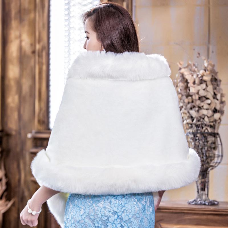 Women's Soft Thickened Faux Rabbit Fur Shawl - Warm Autumn/Winter Cloak