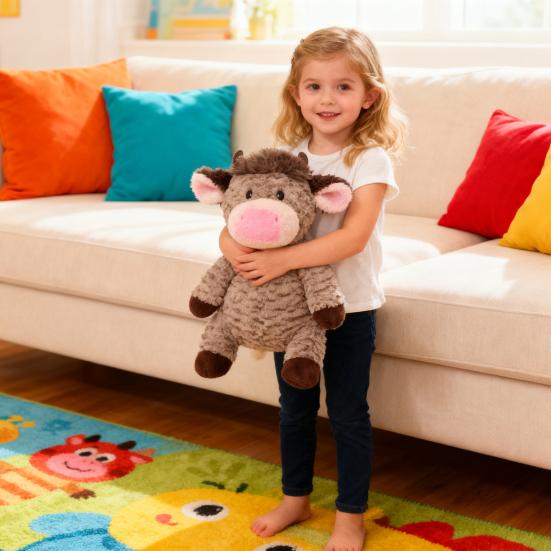 Highland Cow Plush Toy Weighted Stuffed Animal Soft Huggable Pillow for Stress Relief Comfort Cute Gift for Animal Lovers