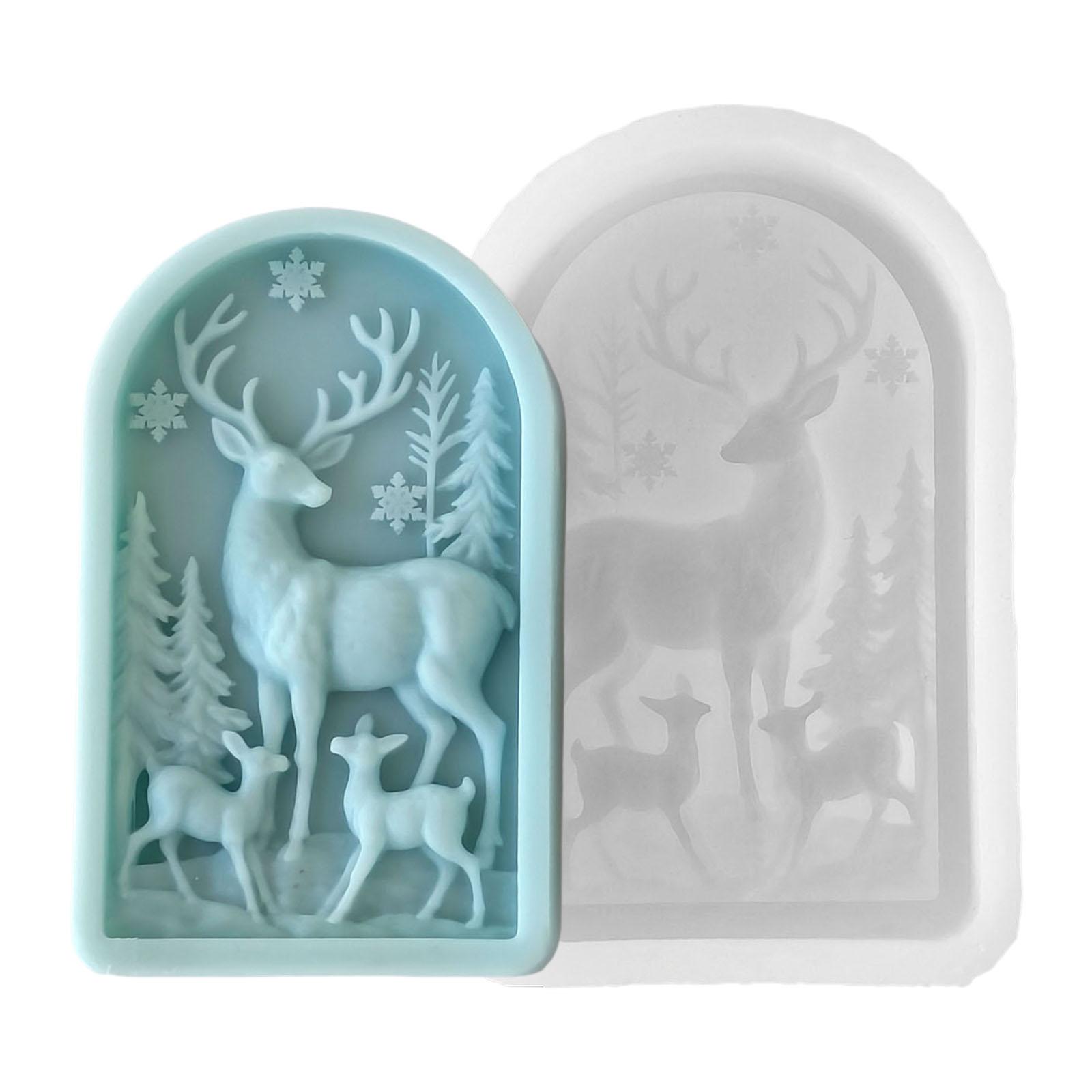 

Christmas Reindeer Embossed Silicone Mold Silicone Candle Mould For Handmade Candle Soap Chocolate Holiday Decoration