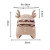 Christmas Antler Knitted Hat Women's Autumn Winter Warm Wool Hat Velvet Ear Protection Cap