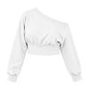 Women's Fashion Off-Shoulder Long Sleeve Color Hoodie Sweatshirt Casual Top for Everyday Wear