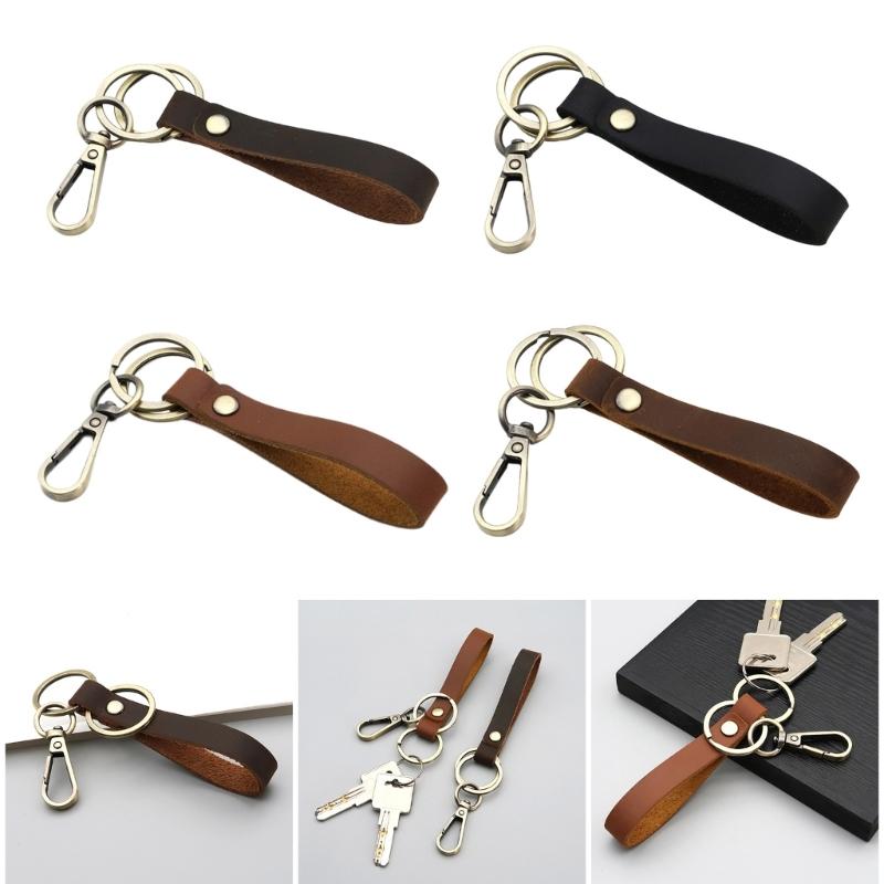 Versatile Leather Keychain with Reinforced Loop All Day Comfort Carry Light Key Holder for Formal Casual Occasions